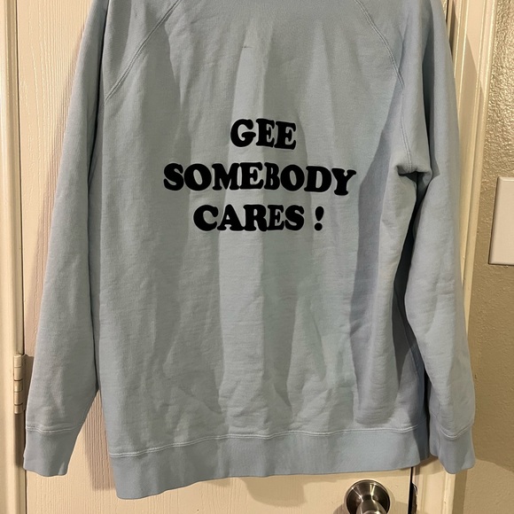 DESIGNER!!!!! Sandro Paris - Snoopy Somebody Cares Hoodie in Light Blue Cotton - Picture 2 of 4